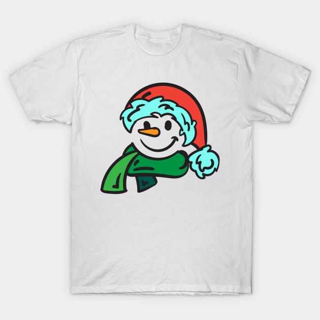 Snowman Face T-Shirt by holidaystore